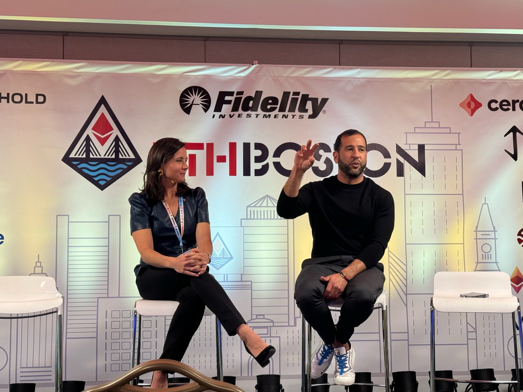 Ian Cain speaking on a panel at ETHBoston
